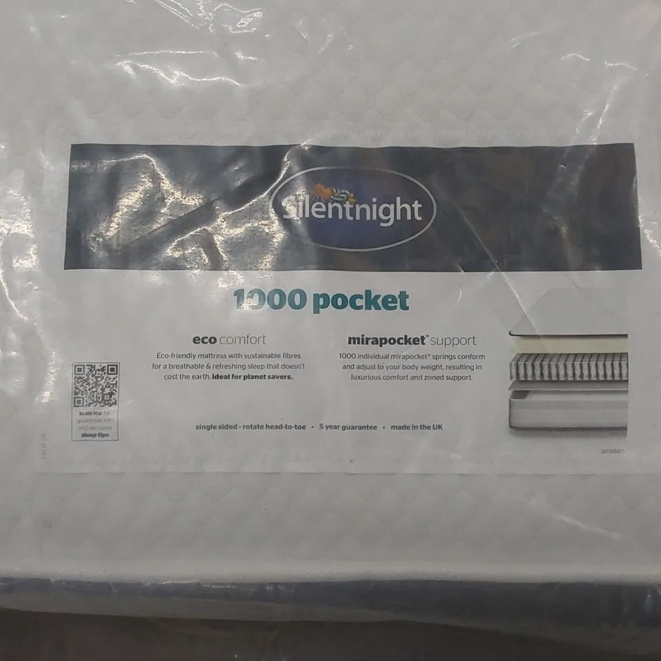 BAGGED DESIGNER KING SIZE 150CM SILENTNIGHT MIA 1000 POCKET ORTHO FIRM MATTRESS RRP £699