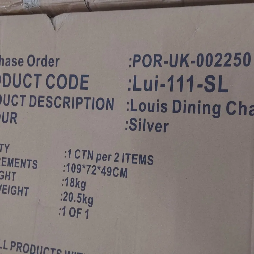 BOXED 2 × CREWE UPHOLSTERED DINING CHAIR