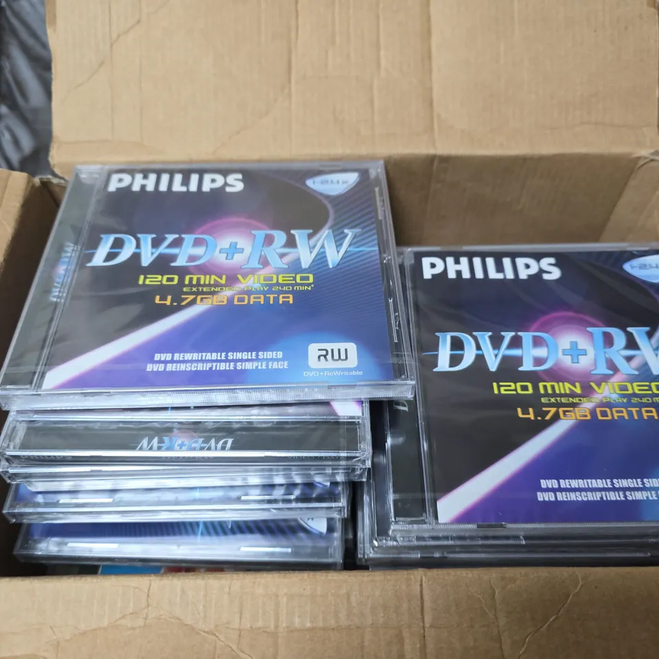 BOX OF APPROXIMATELY 30 PHILIPS REWRITABLE DVD