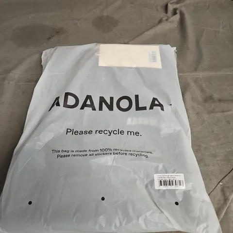 ADANOLA VARSITY KNIT STRAIGHT-LEG SWEATPANTS – CHARCOAL GREY/MARSHMALLOW, SIZE L