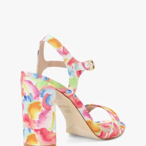 DUNE LONDON MILANO BLOCK HEEL SANDALS IN SMUDGE SIZE 5