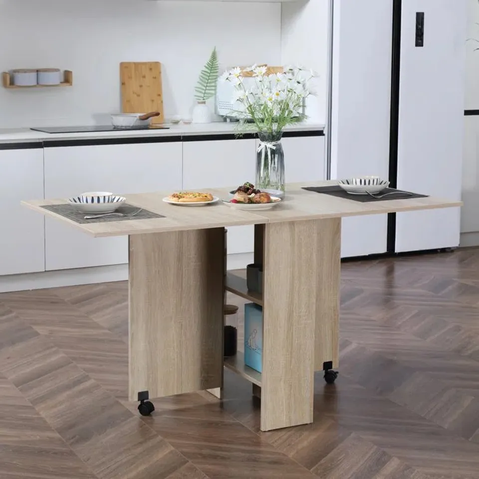 BOXED ABBYGALE EXTENDABLE DROP LEAF DINING TABLE