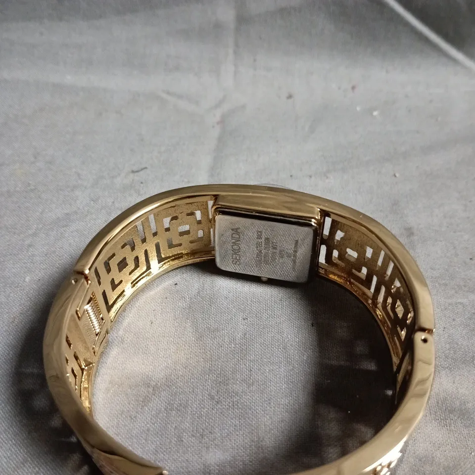 SEKONDA GOLD-TONE SQUARE FACE LADIES' BRACELET WATCH 