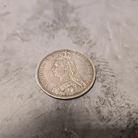 1889 VICTORIA BRITISH SILVER CROWN 