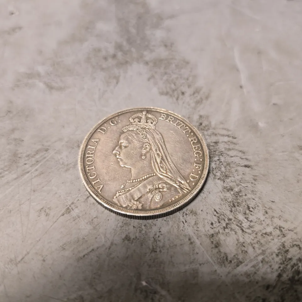 1889 VICTORIA BRITISH SILVER CROWN 