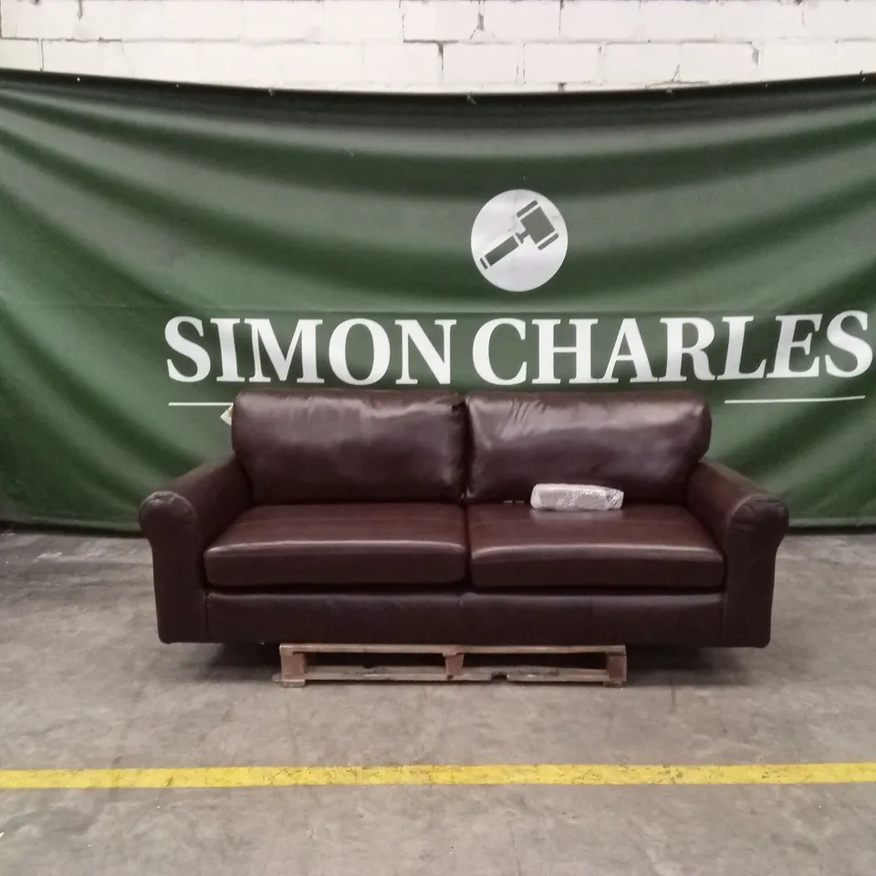 BAILEY 4 SEATER LEATHER SOFA - CHOCOLATE RRP £849