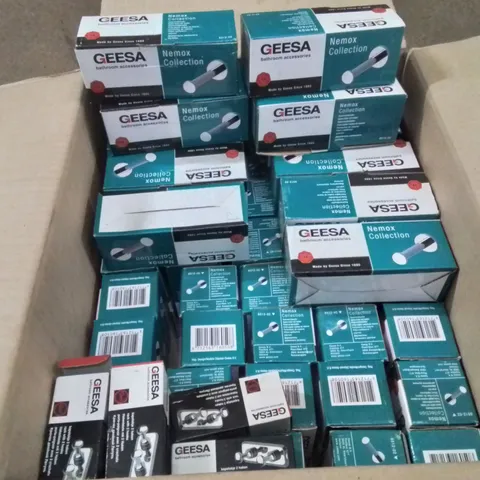BOX CONTAINING LARGE AMOUNT OF GREESA SPARE TOILET ROLL HOLDERS