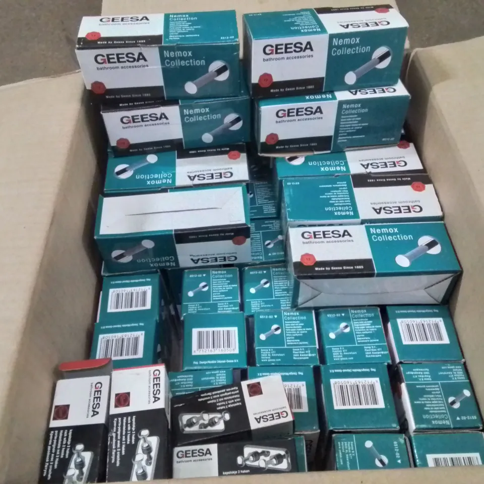 BOX CONTAINING LARGE AMOUNT OF GREESA SPARE TOILET ROLL HOLDERS