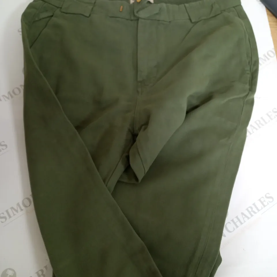 &SONS KHAKI GREEN TROUSERS - 34