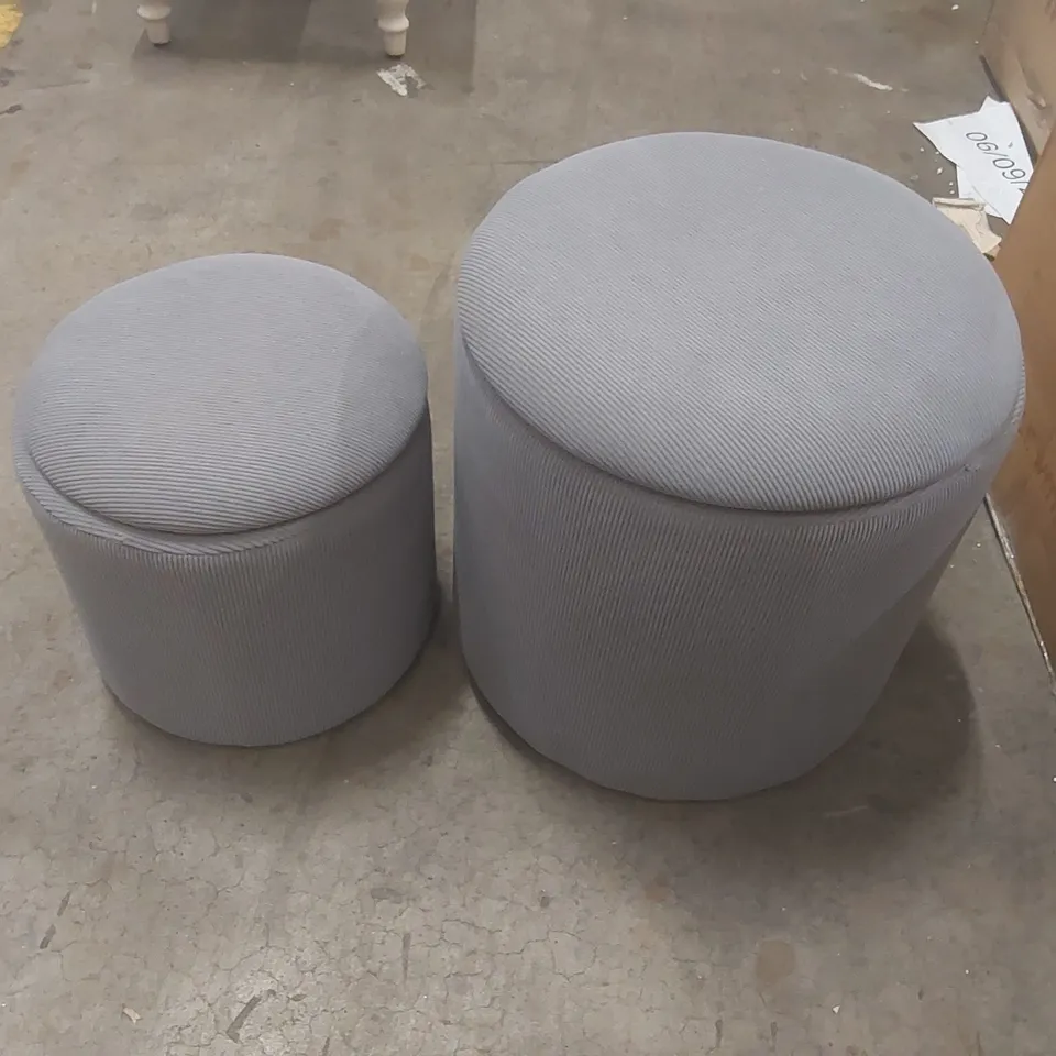 HOMCOM UPHOLSTERED STORAGE OTTOMAN SET