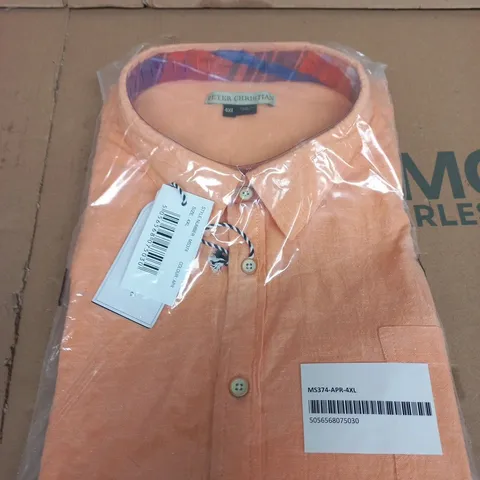 PETER CHRISTIAN MEN'S PEACH POLO SHIRT – 4XL