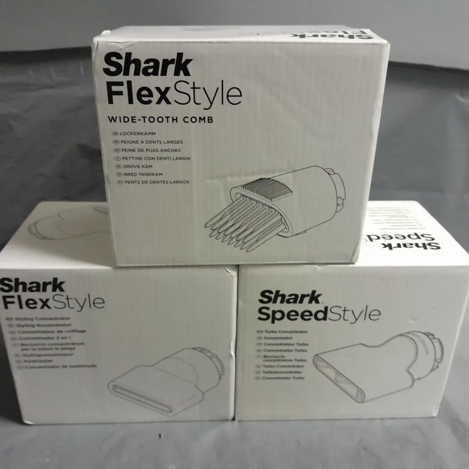 LOT OF 3 BOXED SHARK HAIR CARE ACCESSORIES
