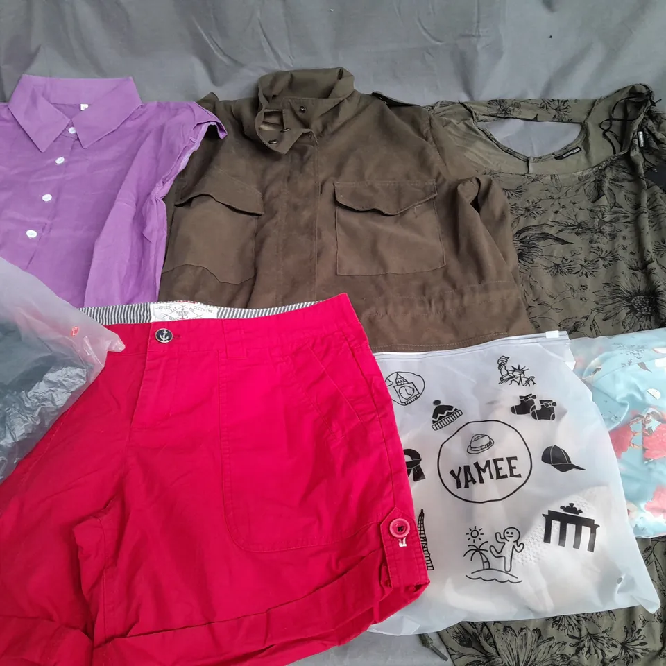 LARGE QUANTITY OF ASSORTED CLOTHING ITEMS TO INCLUDE JOULES, ROMAN AND GYMSHARK