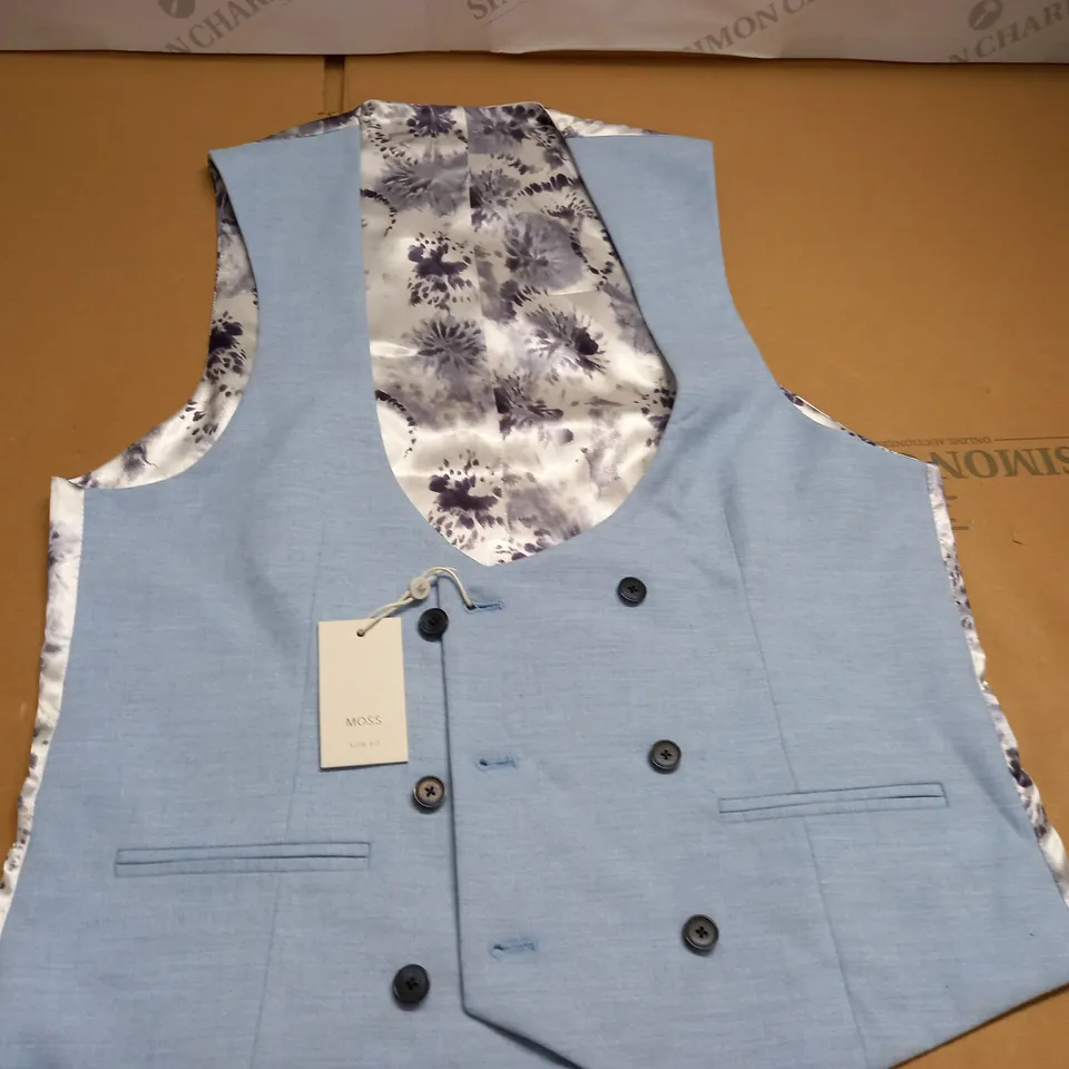 MOSS SLIM FIT BLUE WAIST COAT - 38 R