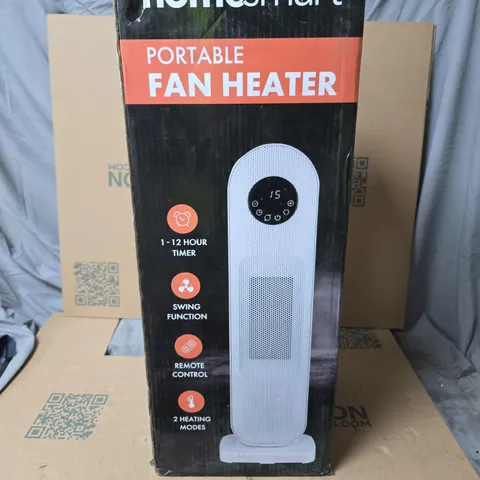 HOMESMART PORTABLE FAN HEATER – BOXED WITH REMOTE, 2 HEATING MODES, TIMER