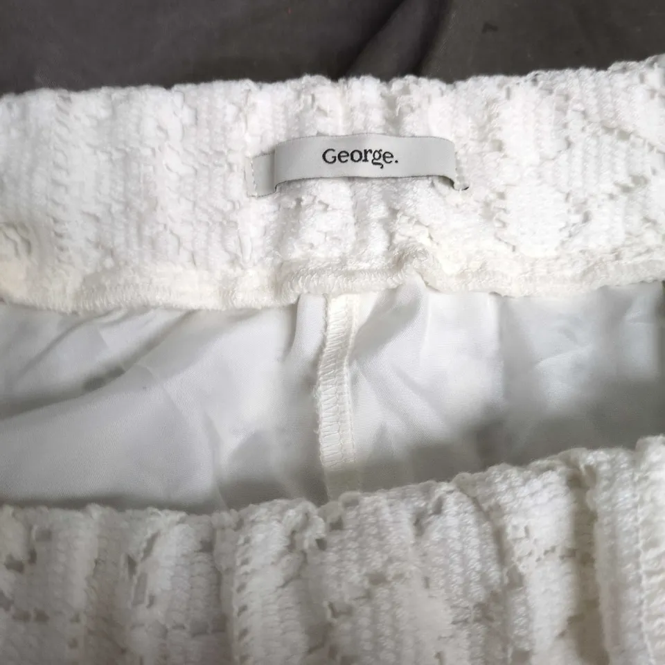 GEORGE WHITE LACE PALAZZO TROUSERS – WOMEN’S UK 12