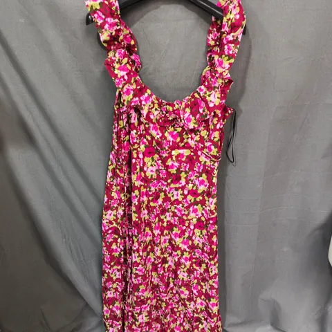 NOBODYS CHILD LIBBY MIDI DRESS IN PINK/RED FLORAL - UK 18