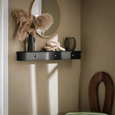 BOXED SWENI WALL SHELF -BLACK- (1 BOX)