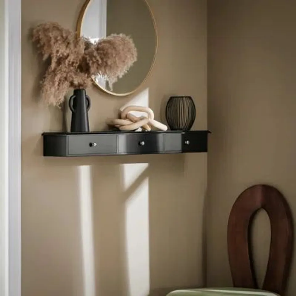 BOXED SWENI WALL SHELF -BLACK- (1 BOX)