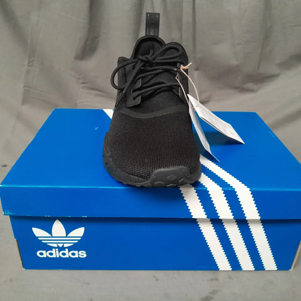 BOXED PAIR OF ADIDAS NMD_R1 SHOES IN BLACK UK SIZE 8