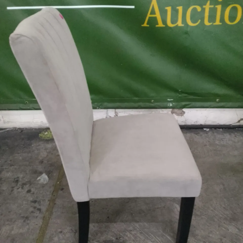 SALISBURY CHAMPAGNE VELVET DINING CHAIR WITH BLACK LEGS
