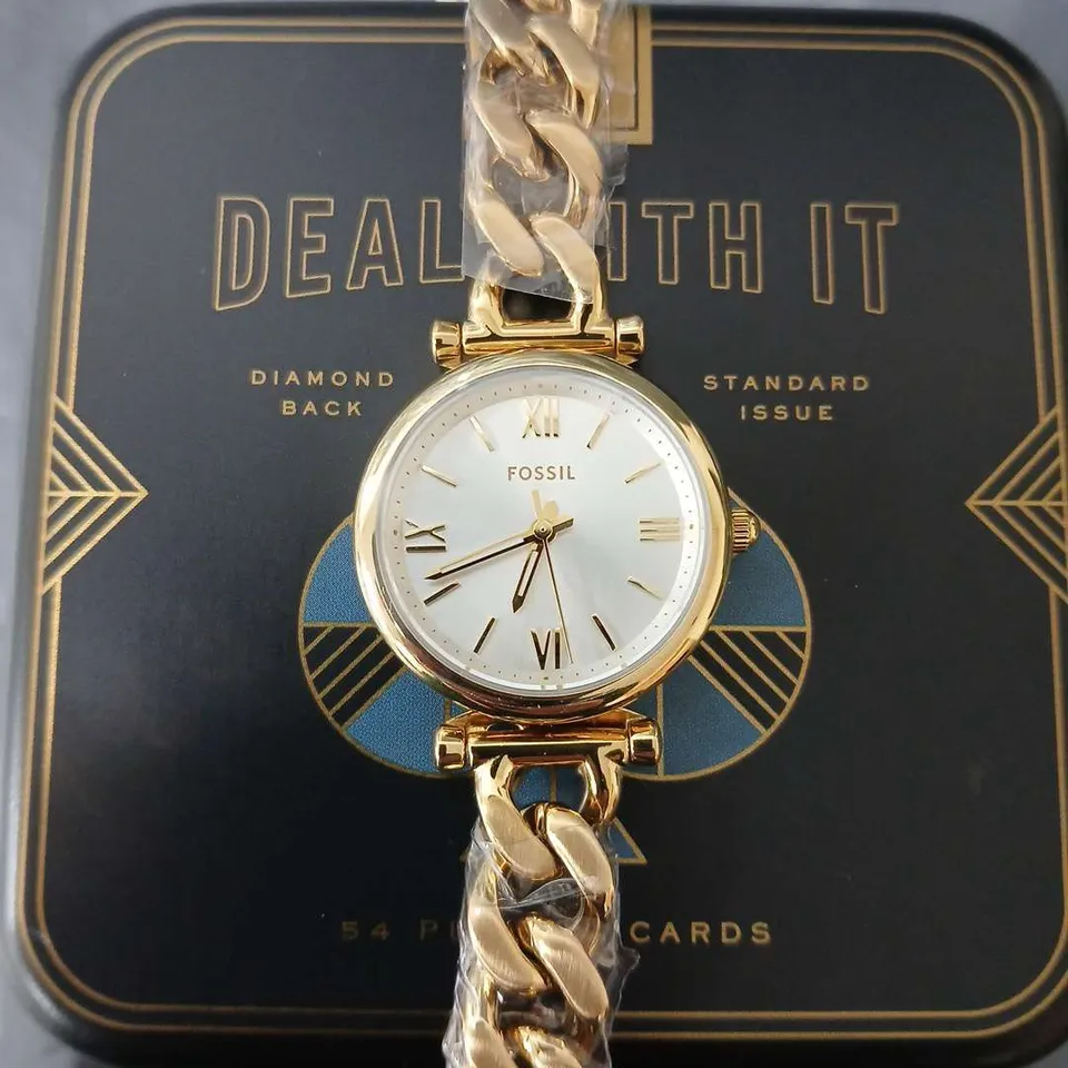 FOSSIL GOLD-TONE ALL STAINLESS STEEL LADIES WATCH