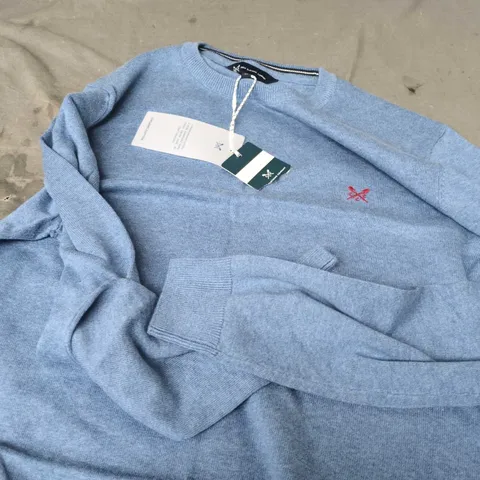 CREW CLOTHING COMPANY LIGHT BLUE KNIT JUMPER – MEN'S M