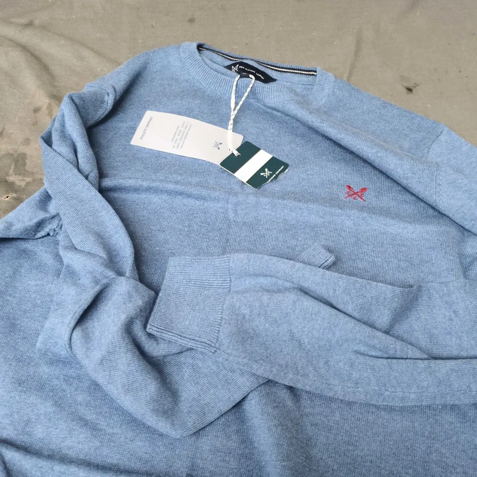 CREW CLOTHING COMPANY LIGHT BLUE KNIT JUMPER – MEN'S M