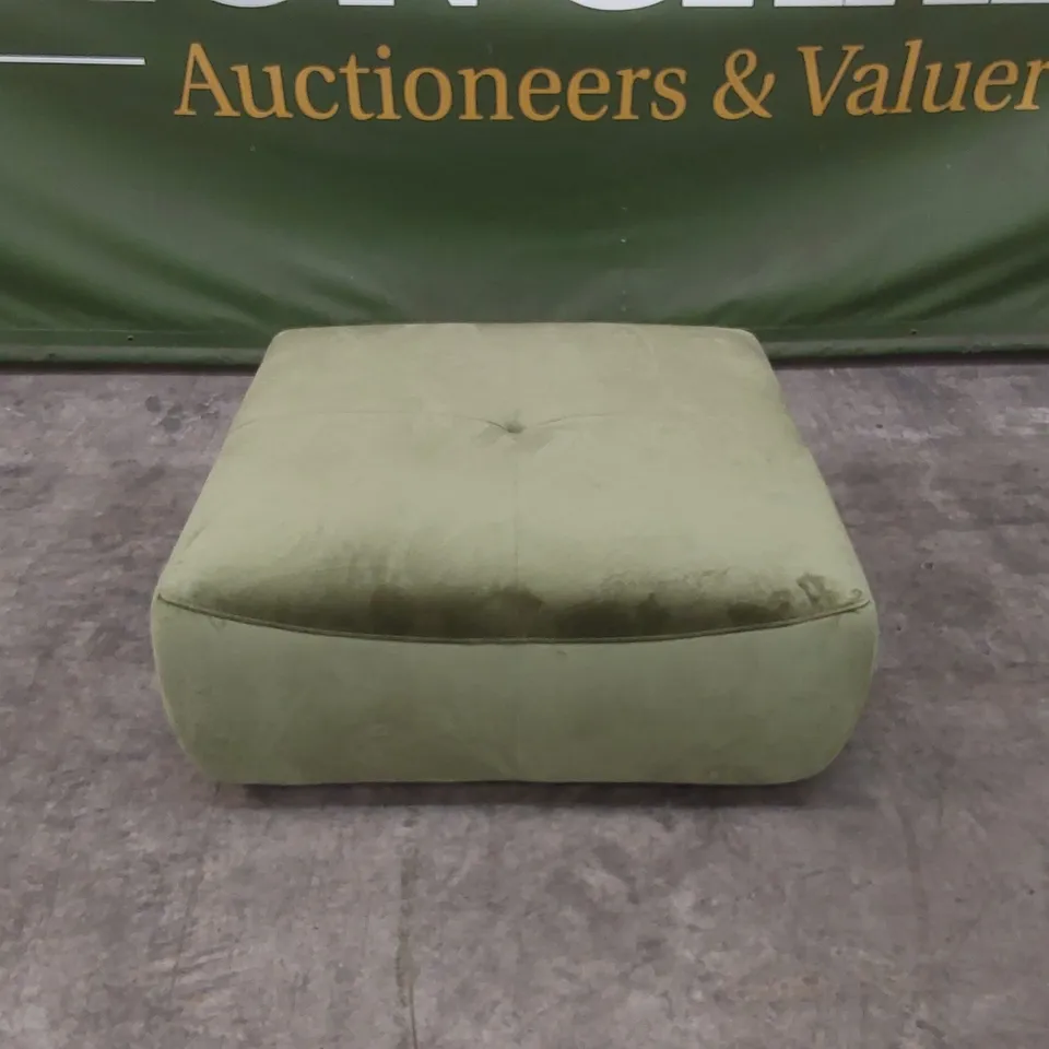 QUALITY DESIGNER ITALIAN MADE LARGE VELVET FOOTSTOOL