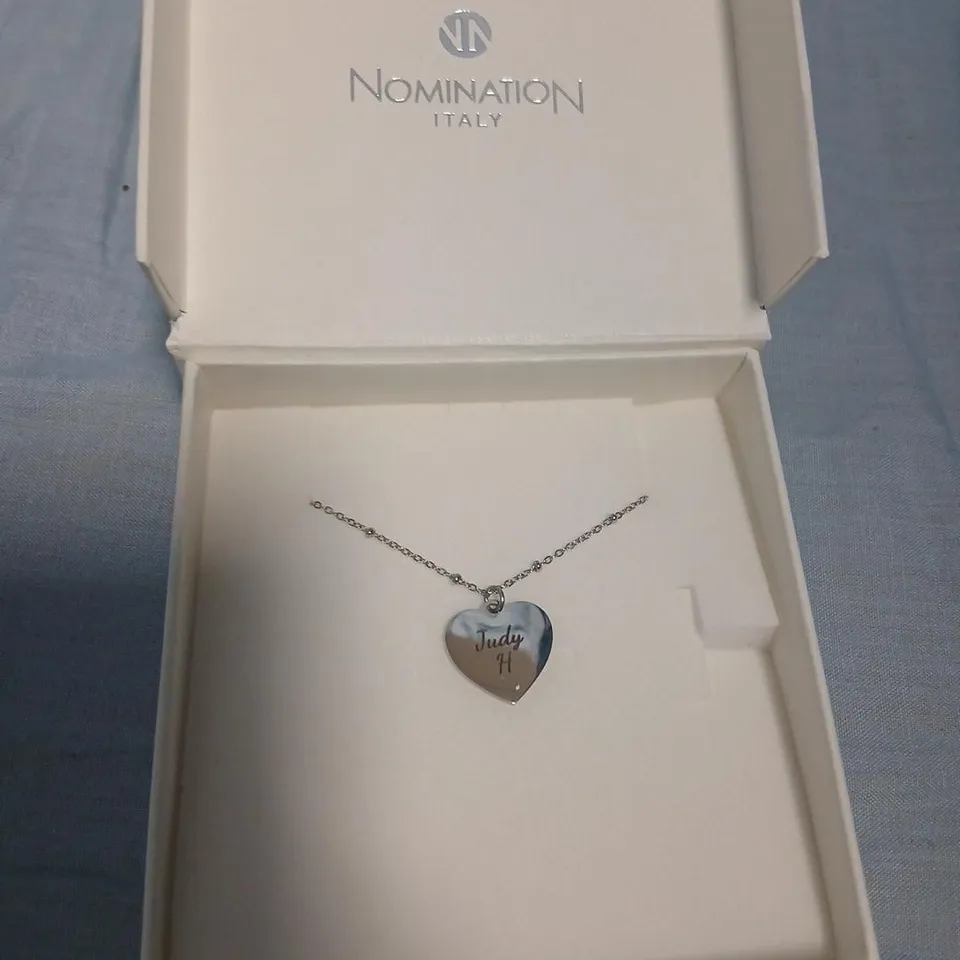 NOMINATION ITALY HEART-SHAPED NECKLACE WITH PERSONALISED CHARM – 'JUDY H'