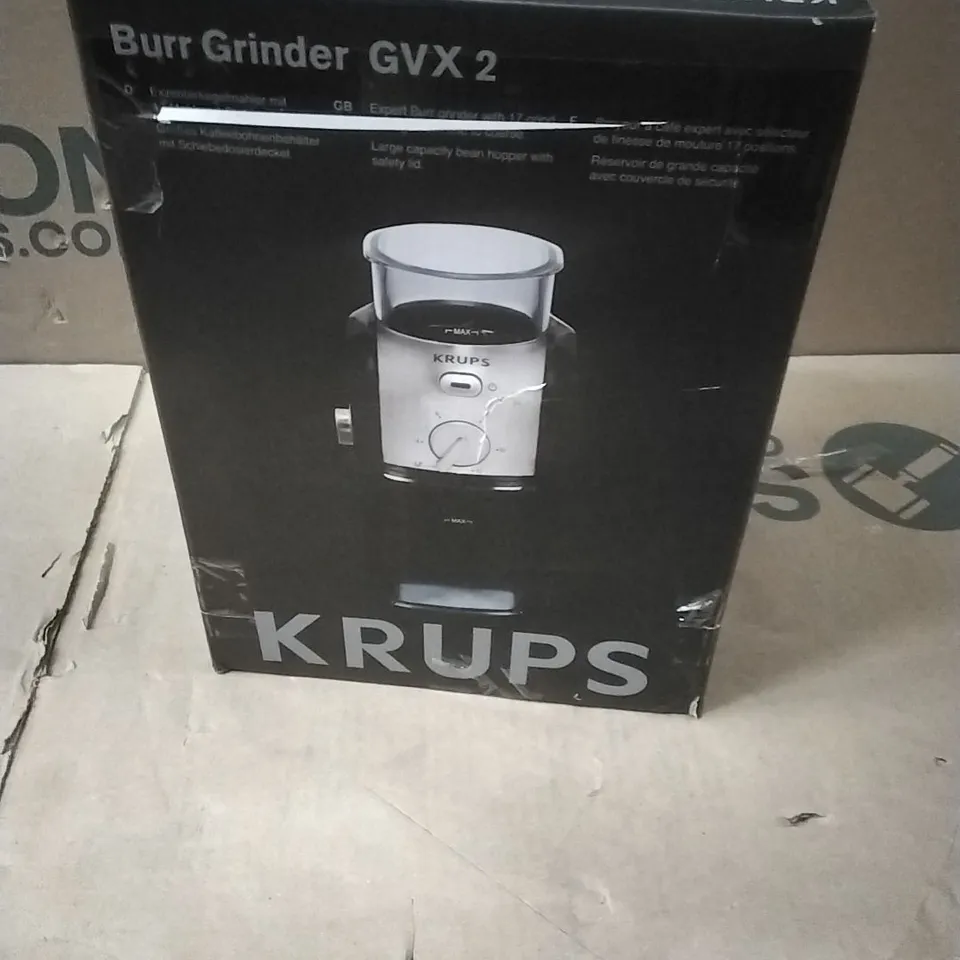 KRUPS EXPERT BURR GVX23140 ELECTRIC COFFEE GRINDER - BLACK & STAINLESS STEEL