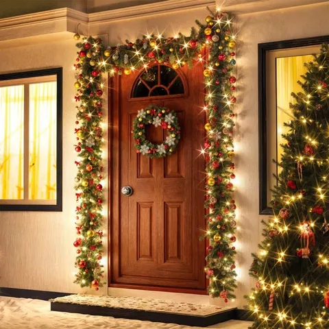 BOXED THE SEASONAL AISLE CHRISTMAS GARLAND WITH LED LIGHTS