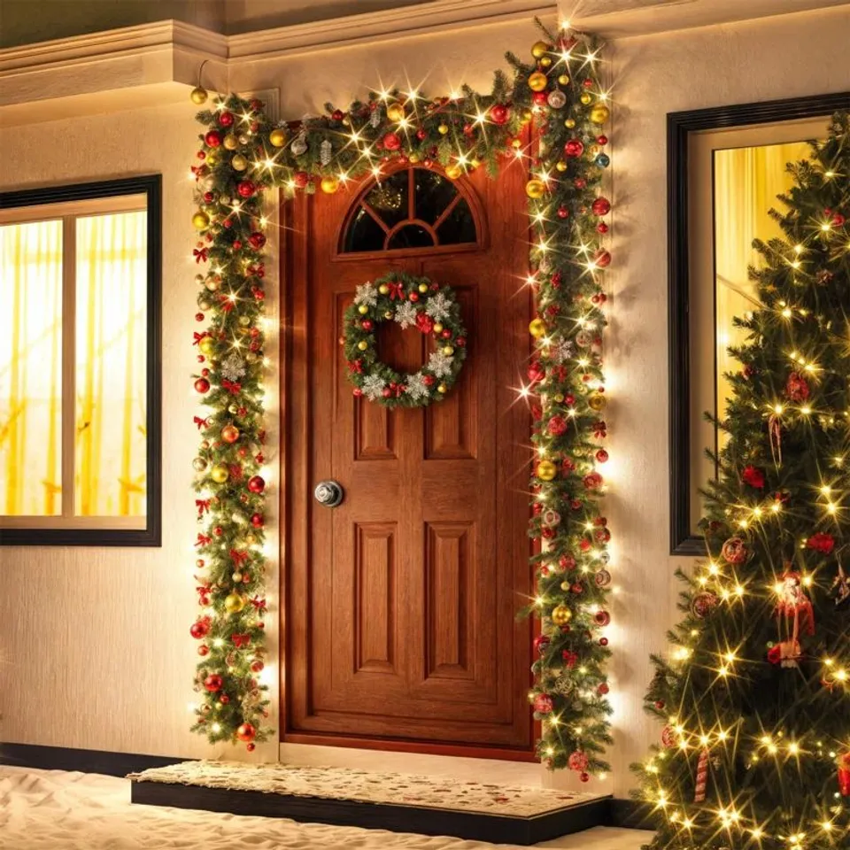 BOXED THE SEASONAL AISLE CHRISTMAS GARLAND WITH LED LIGHTS