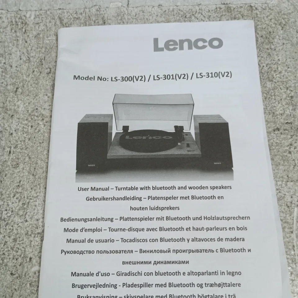 LENCO TURNTABLE WITH BLUETOOTH AND WOODEN SPEAKERS – LS-300(V2) / LS-301(V2) / LS-310(V2)