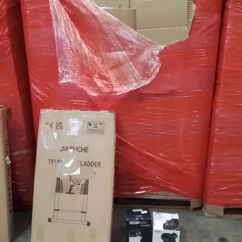 PALLET OF ASSORTED HOUSEHOLD GOODS AND PRODUCTS TO INCLUDE;TELESCOPIC LADDERS,MILK CARTRIDGE,HAIR DIFFUSER