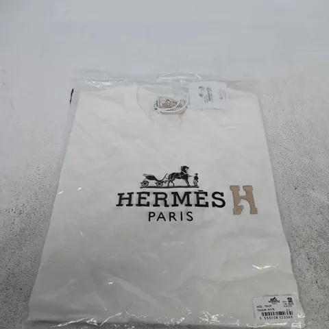 HERMÈS PARIS T-SHIRT – WHITE (SIZE L) – IN ORIGINAL PACKAGING