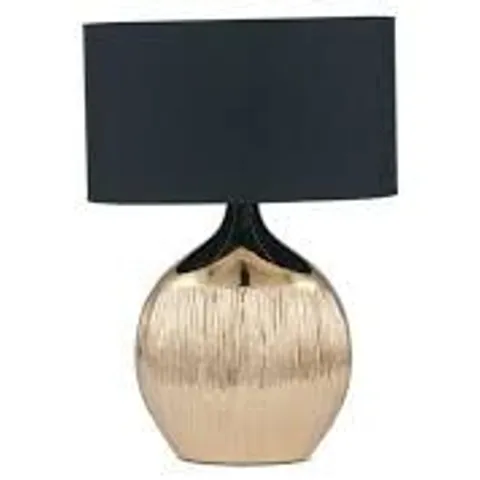 BOXED PACIFIC LIFESTYLE GEMINI GOLD ETCHED CERAMIC TABLE LAMP
