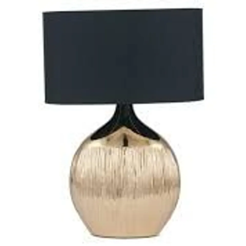 BOXED PACIFIC LIFESTYLE GEMINI GOLD ETCHED CERAMIC TABLE LAMP