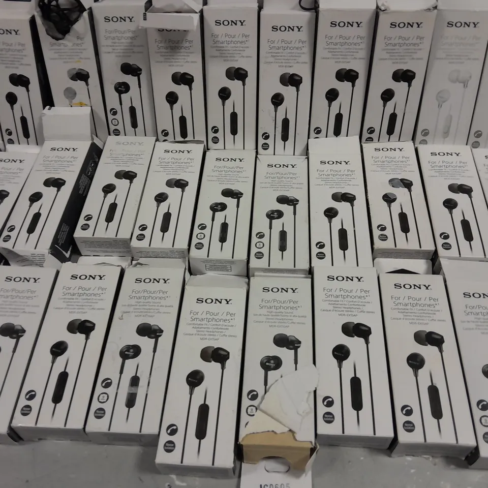 LOT OF ASSORTED SONY STEREO HEADPHONES TO INCLUDE MODEL MDR-EX15AP AND MDR-EX110AP