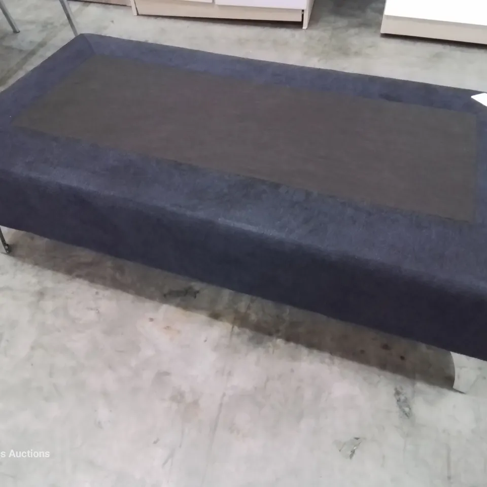 DESIGNER RECTANGULAR FOOTSTOOL BASE BLACK FABRIC