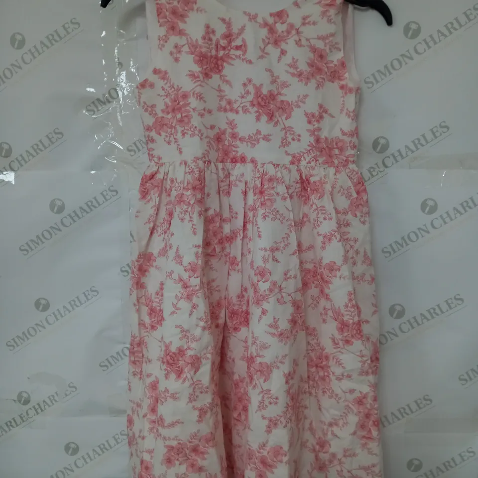 CONFITURE MAEVA BIG BOW DRESS IN MID PINK FLORAL SIZE 10-11YRS