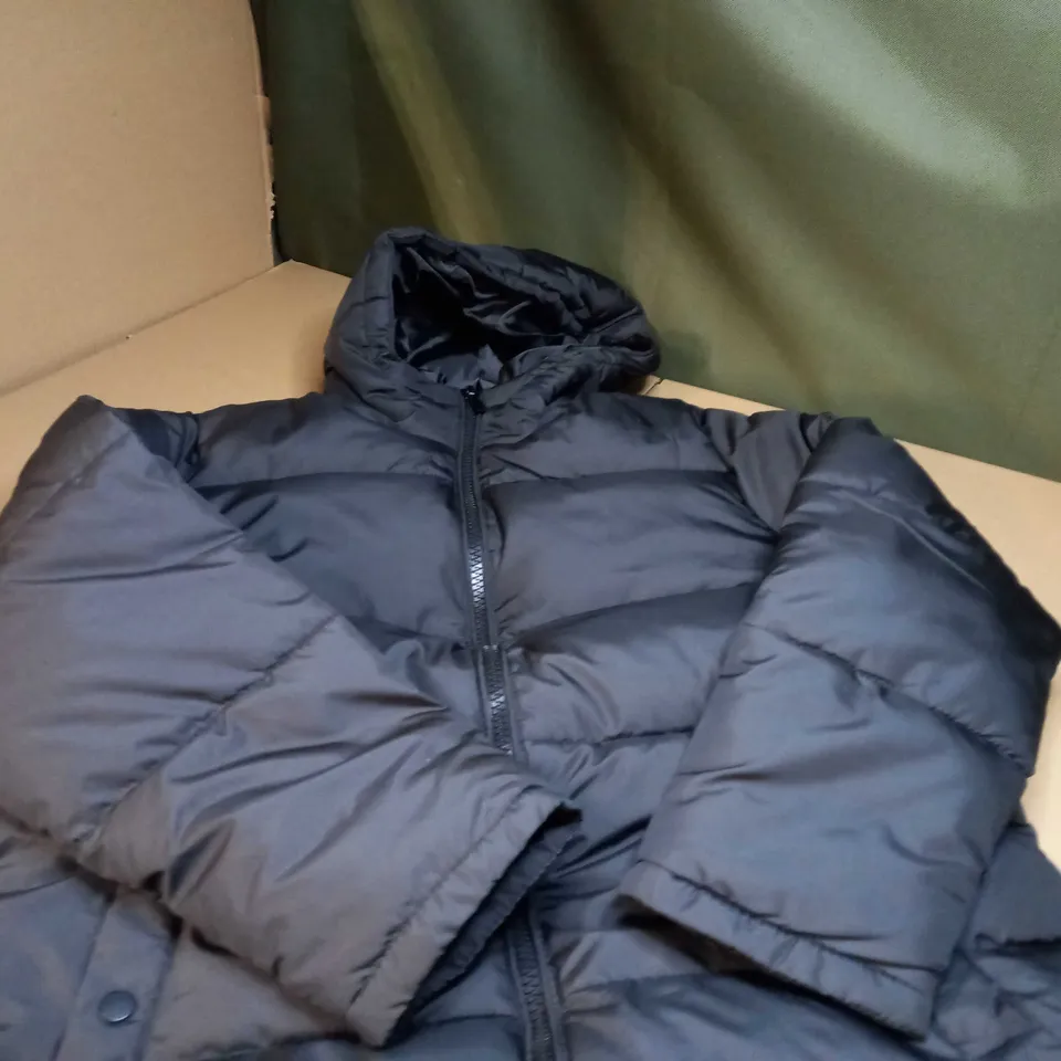 NEWLOOK BLACK PADDED/HOODED JACKET - SIZE 10 