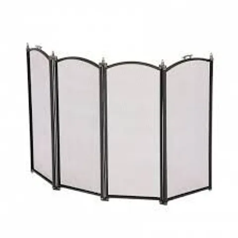 HEAVY DUTY STEEL 4 PANEL FIRE SCREEN SPARK GUARD