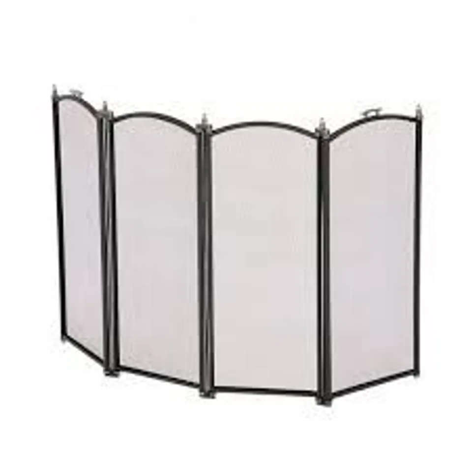 HEAVY DUTY STEEL 4 PANEL FIRE SCREEN SPARK GUARD