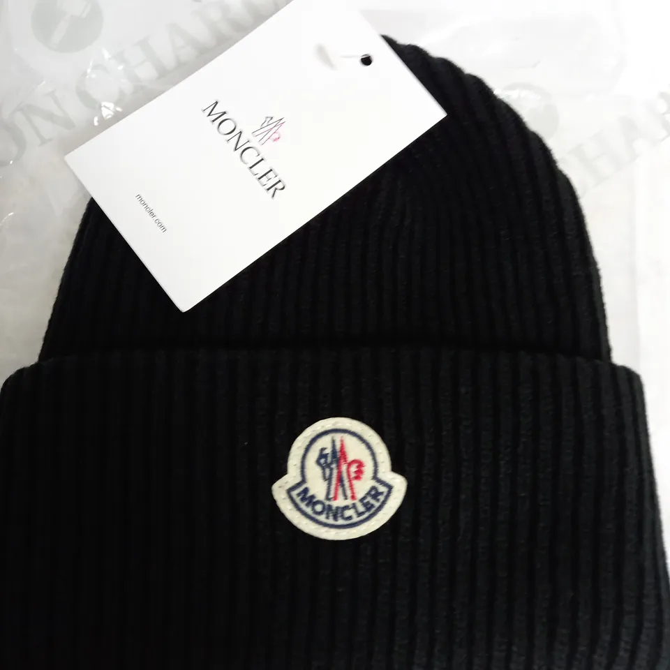 MONCLER BEANIE HAT IN BLACK