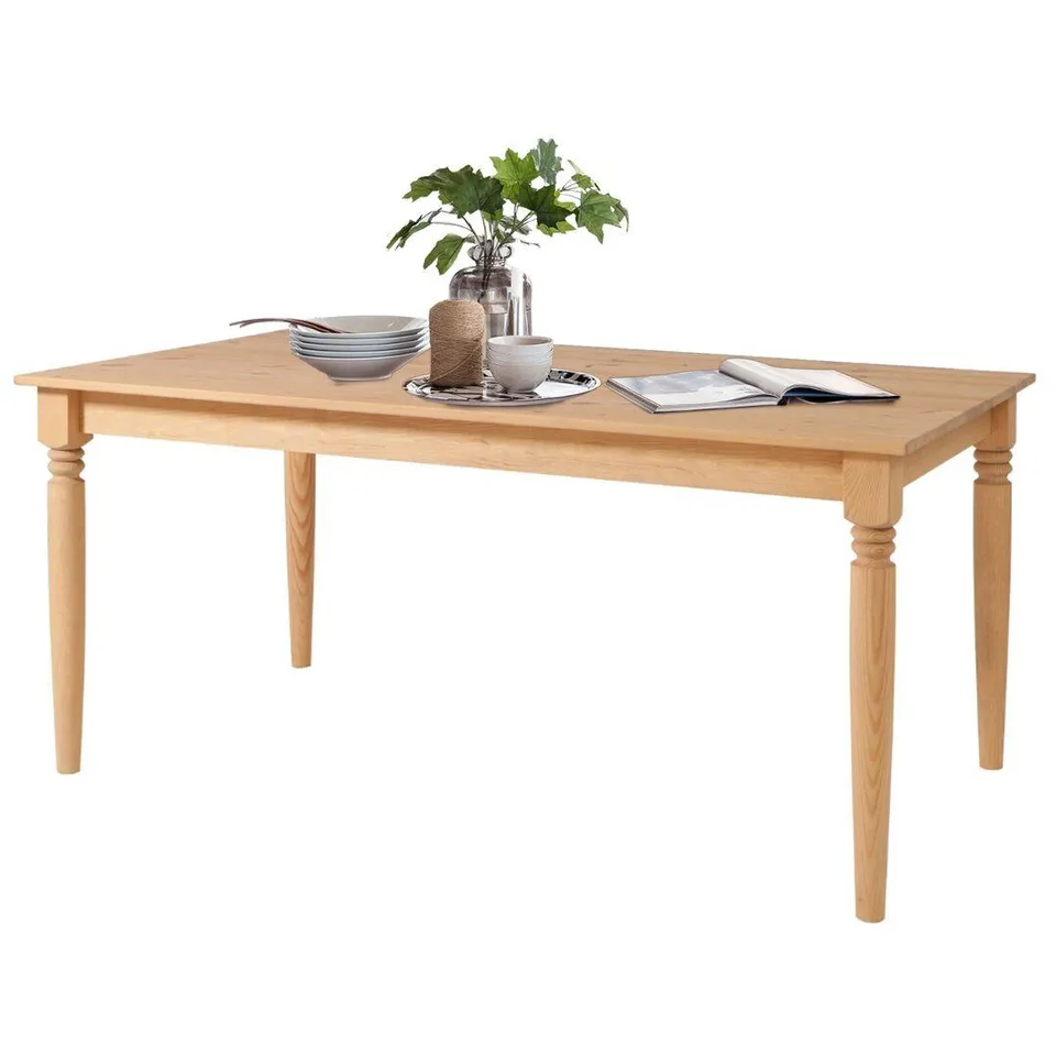 BOXED WYLIE DINING TABLE NATURAL WOOD EFFECT