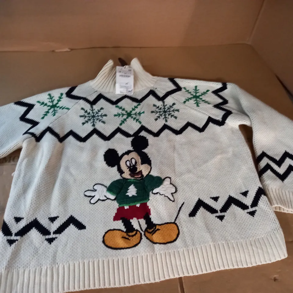 ZARA MICKEY MOUSE THEMED KNITTED JUMPER - M