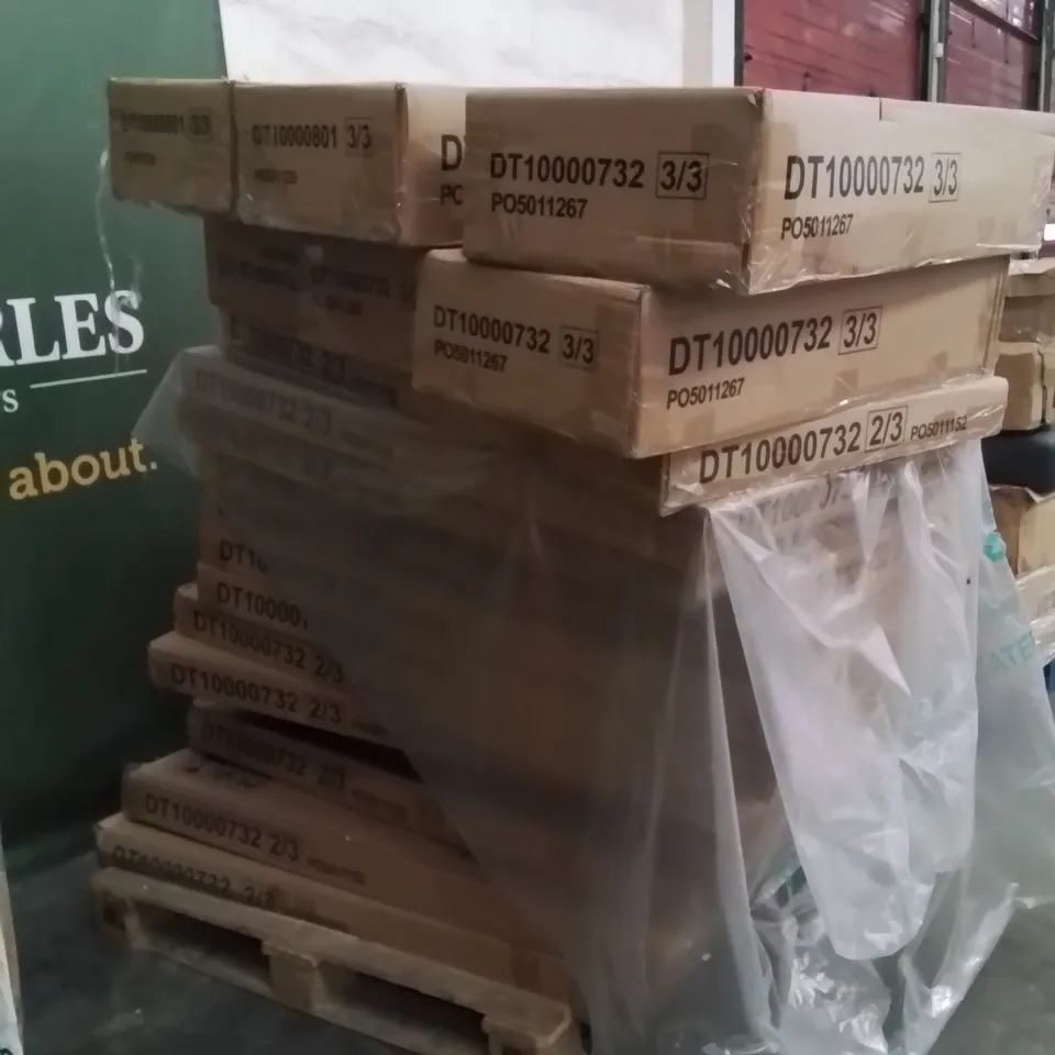 PALLET OF ASSORTED BRAND NEW AND INCOMPLETE DESIGNER FLATPACK FURNITURE PARTS