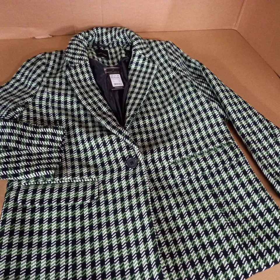 NEW LOOK GREEN CHECK BLAZER - UK 16