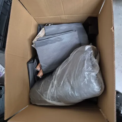BOX OF APPROXIMATELY 12 ASSORTED ITEMS TO INCLUDE: BLACK BACKPACK